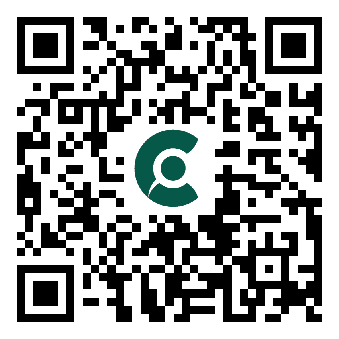 Screenshot van een automatisch gemaakte QR code